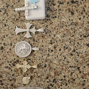 $100 ea - 925 Sterling Silver Genuine Moissanite pendants